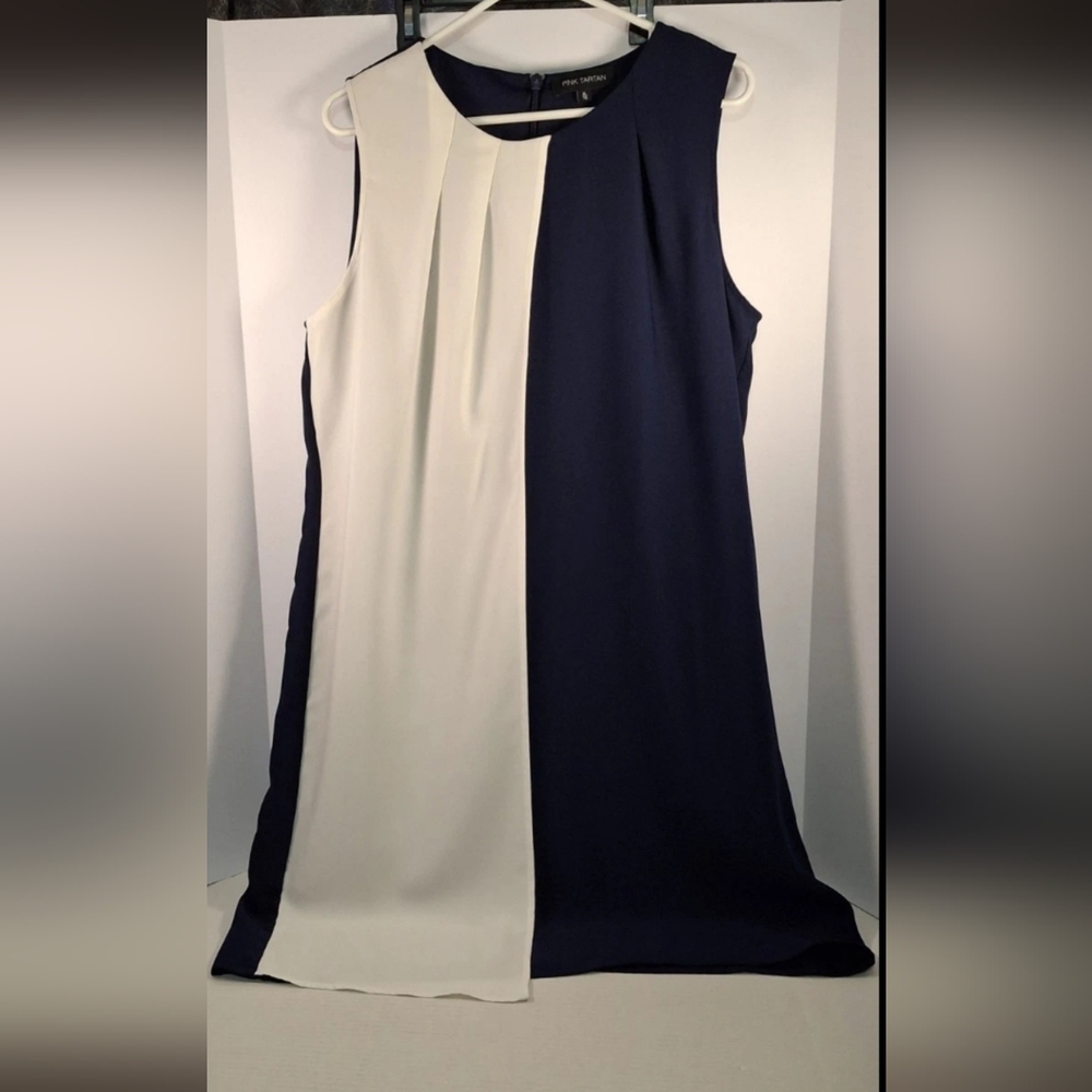 Pink Tartan Navy and Cream Dress